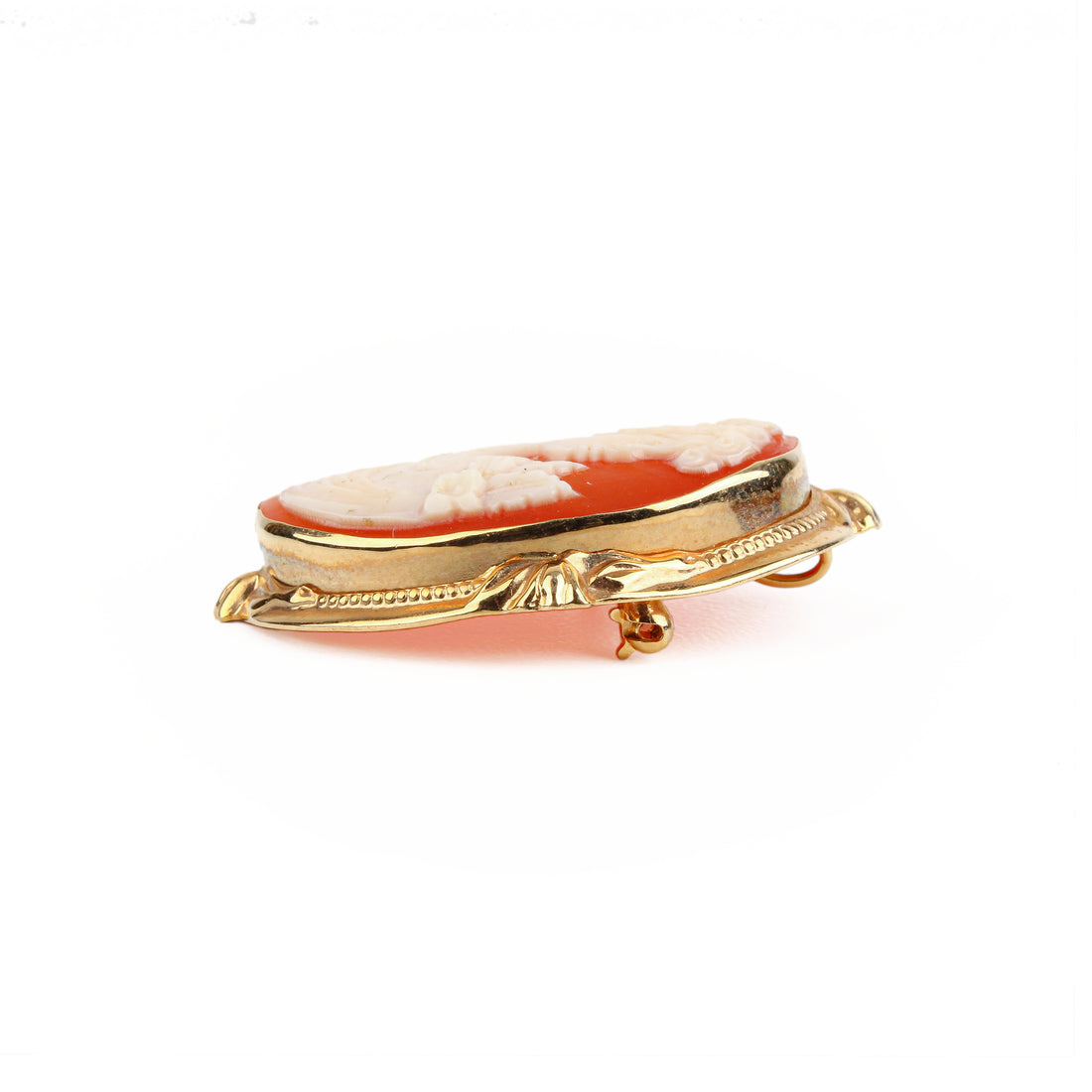 14K Yellow Gold Cameo Pin Pendant