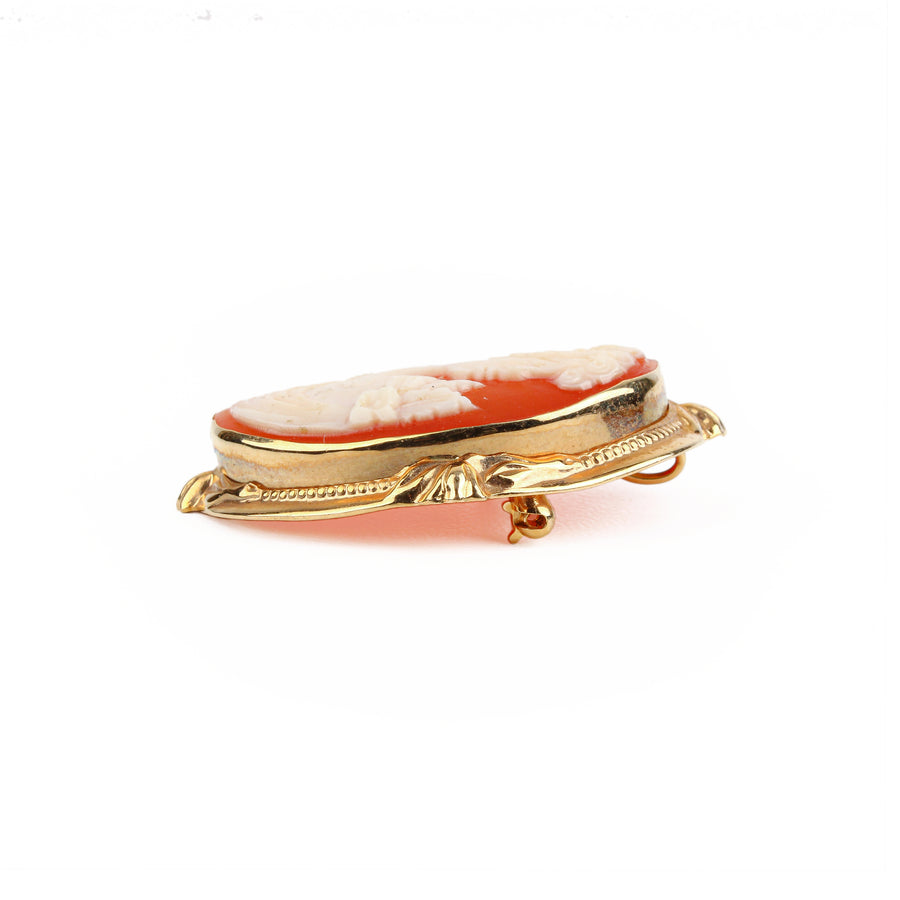 14K Yellow Gold Cameo Pin Pendant