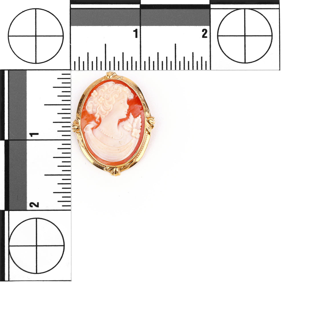 14K Yellow Gold Cameo Pin Pendant