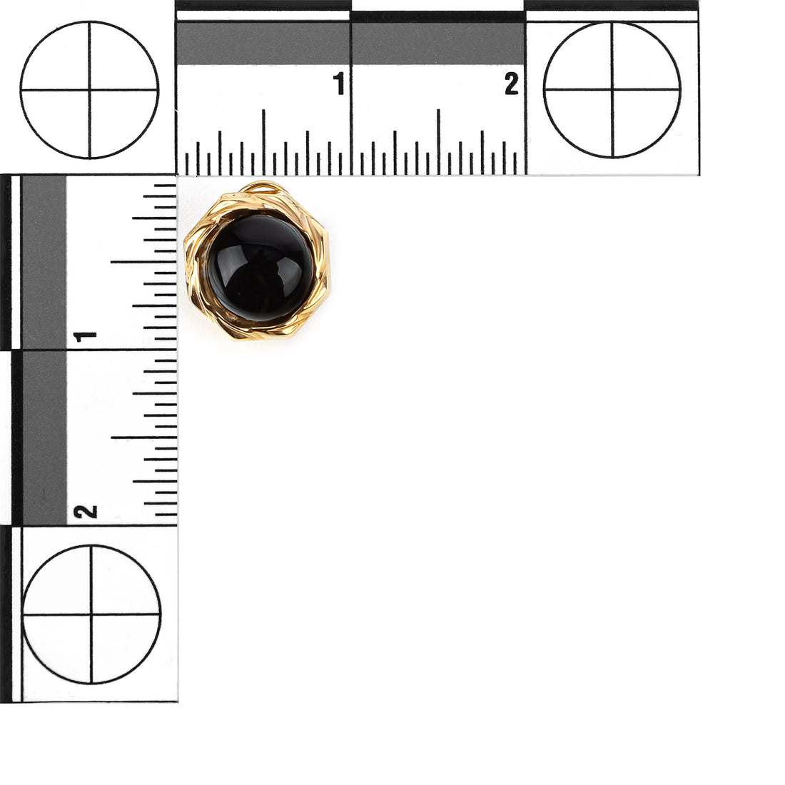 14K Yellow Gold Onyx Octagonal Omega Earrings