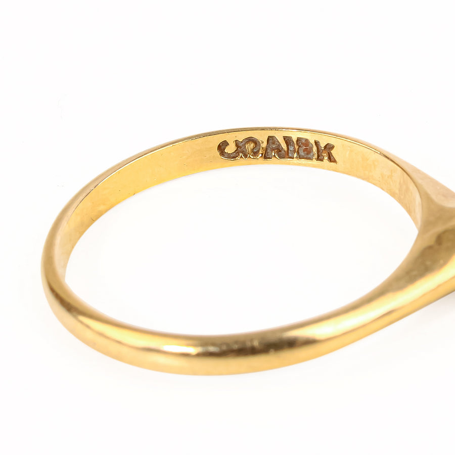 18K Yellow Gold European Cut Diamond Solitaire Ring