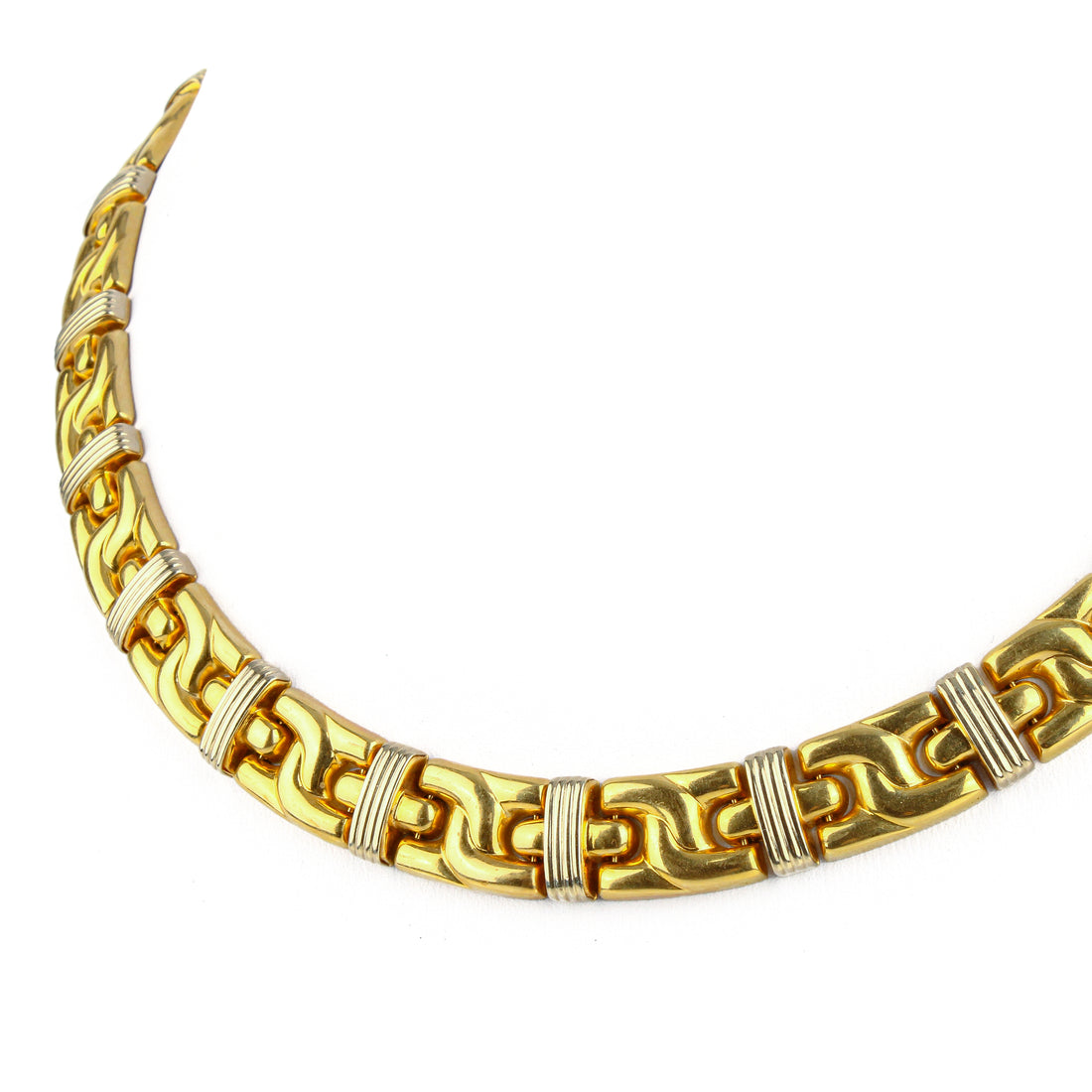 18K Yellow & White Gold Link Necklace