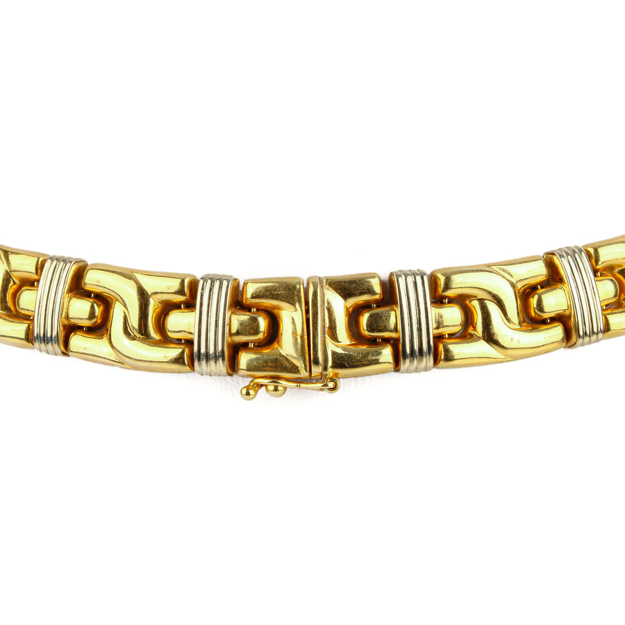 18K Yellow & White Gold Link Necklace