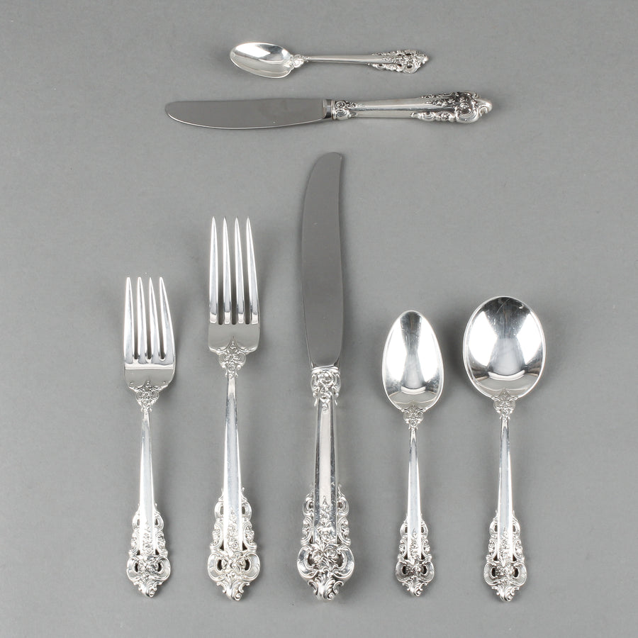 WALLACE Grande Baroque Sterling Silver Flatware - 81 Pieces