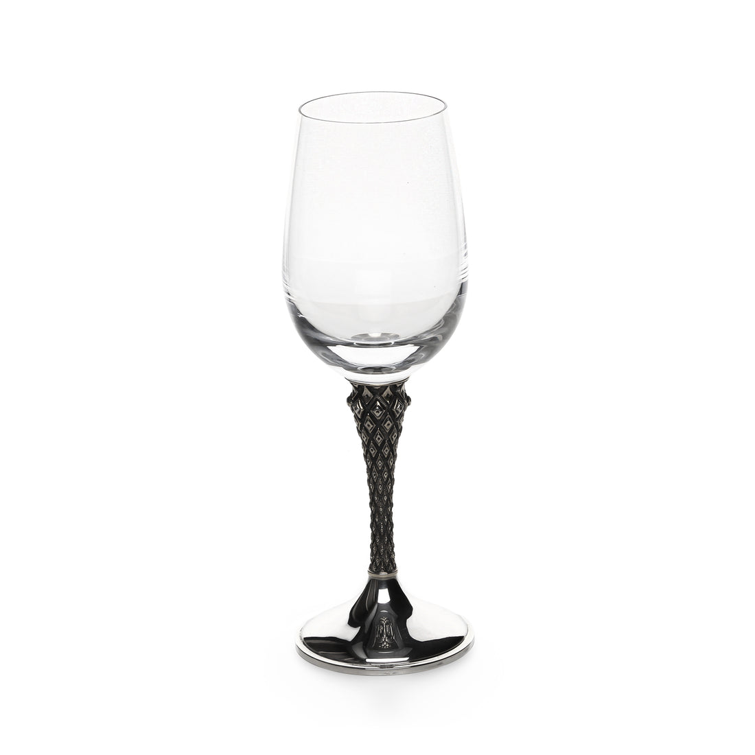 ASPREY & CO. Sterling Silver Stem Crystal Wine Glasses - Set of 2