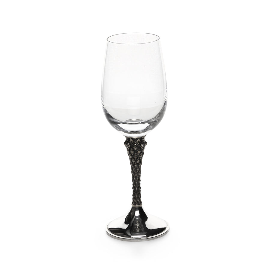 ASPREY & CO. Sterling Silver Stem Crystal Wine Glasses - Set of 2