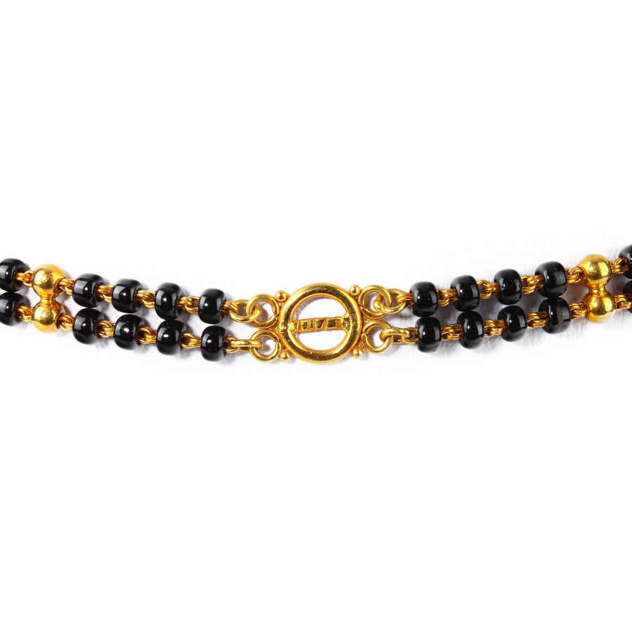22K Gold Onyx & Multi-Gemstone Mangalsutra Necklace