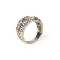 14K White Gold Diamond Heart Open Band Ring