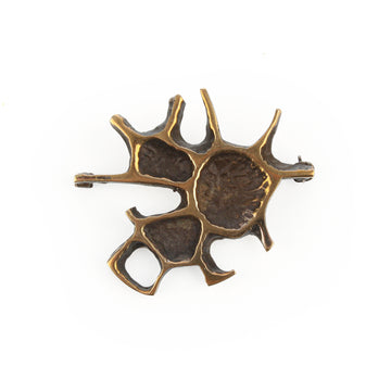 BERNARD CHAUDRON Bronze Modernist Brooch