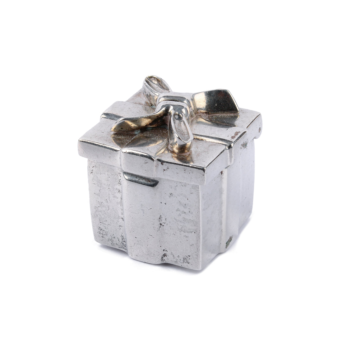 TIFFANY & CO. Sterling Silver Hinged Gift Box with Bow