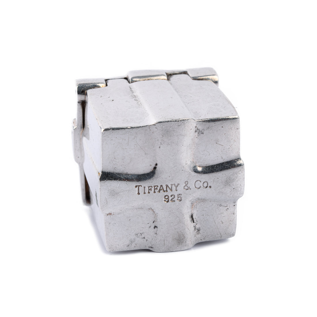 TIFFANY & CO. Sterling Silver Hinged Gift Box with Bow