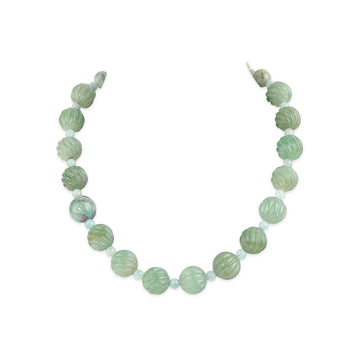 Carved Aventurine Bead Necklace