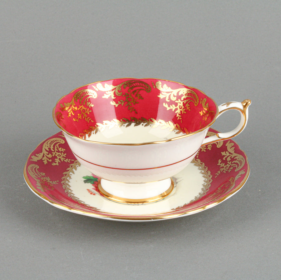 PARAGON S7340 Hand-Painted Floral Cup & Saucer