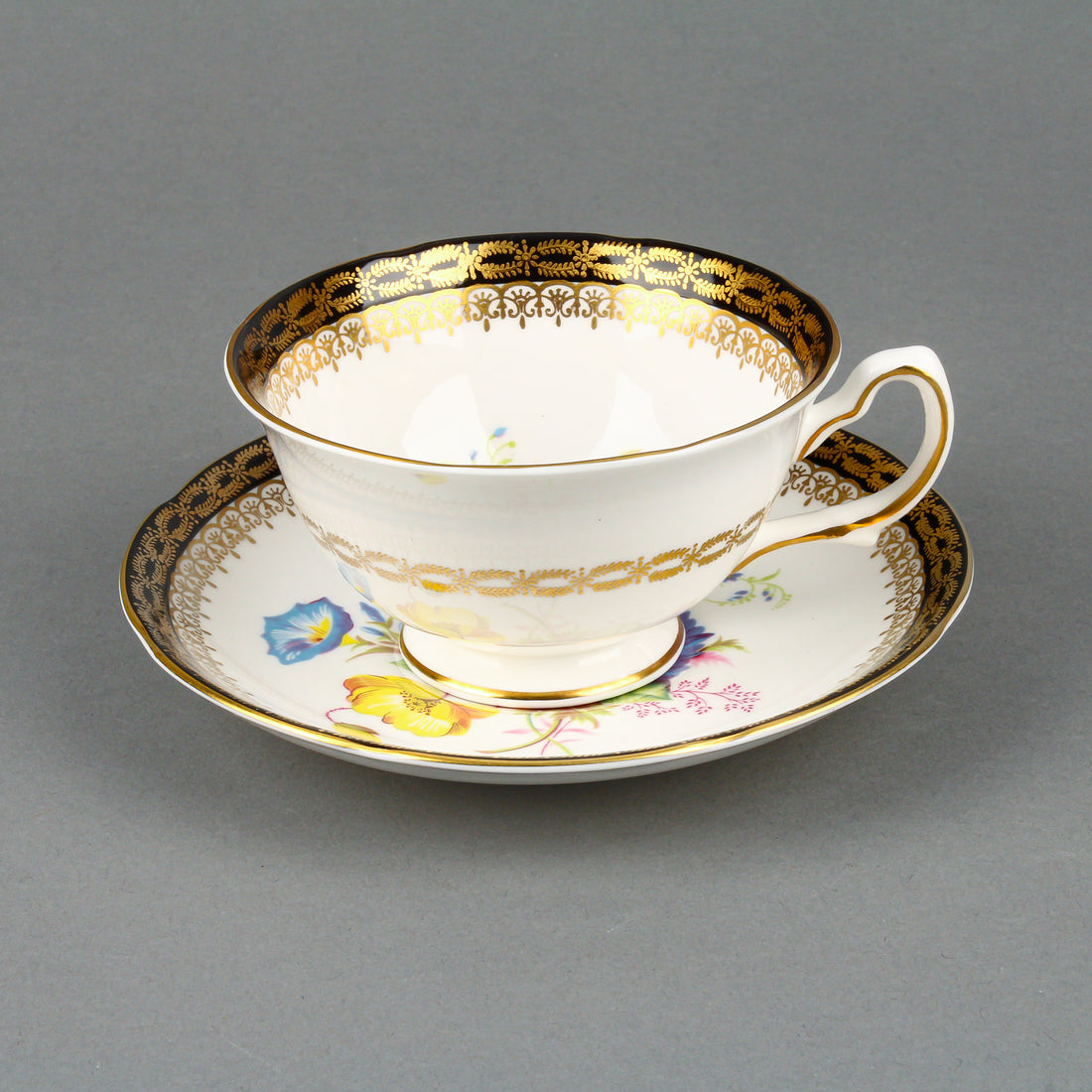 ROYAL GRAFTON Hand-Painted Floral Cup & Saucer