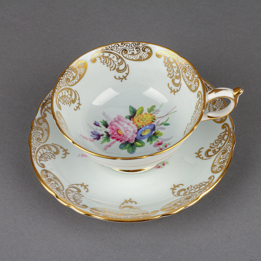 PARAGON Hand-Painted Floral Spray Cup & Saucer