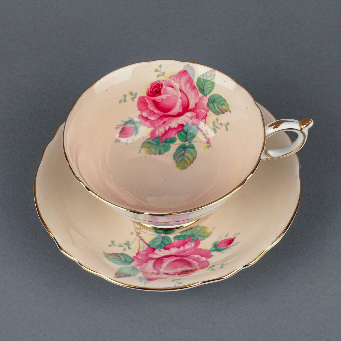 PARAGON A7815 Hand-Painted Rose Cup & Saucer