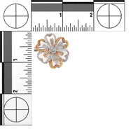 18K White & Rose Gold Diamond Flower Brooch