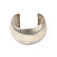 Sterling Silver Wide Ribbed Cuff Bracelet
