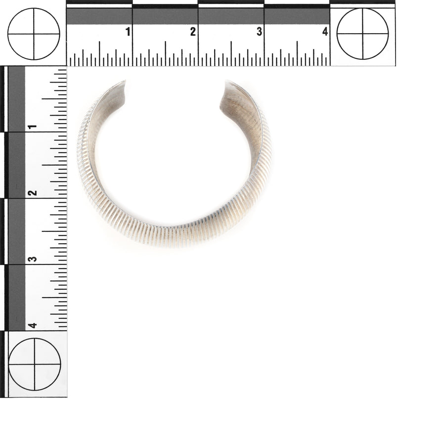 Sterling Silver Wide Ribbed Cuff Bracelet
