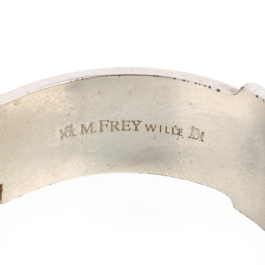 FREY WILLE Silvertone Enamel Hinged Cuff