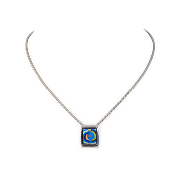 FREY WILLE Silvertone Enamel Pendant Necklace