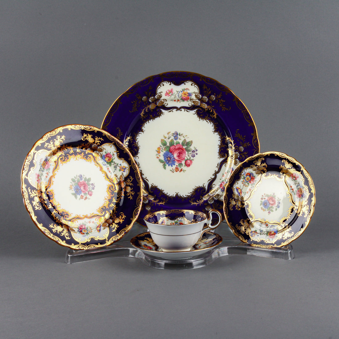 AYNSLEY Aristocrat 7700 Cobalt Blue - 8 Place Settings +