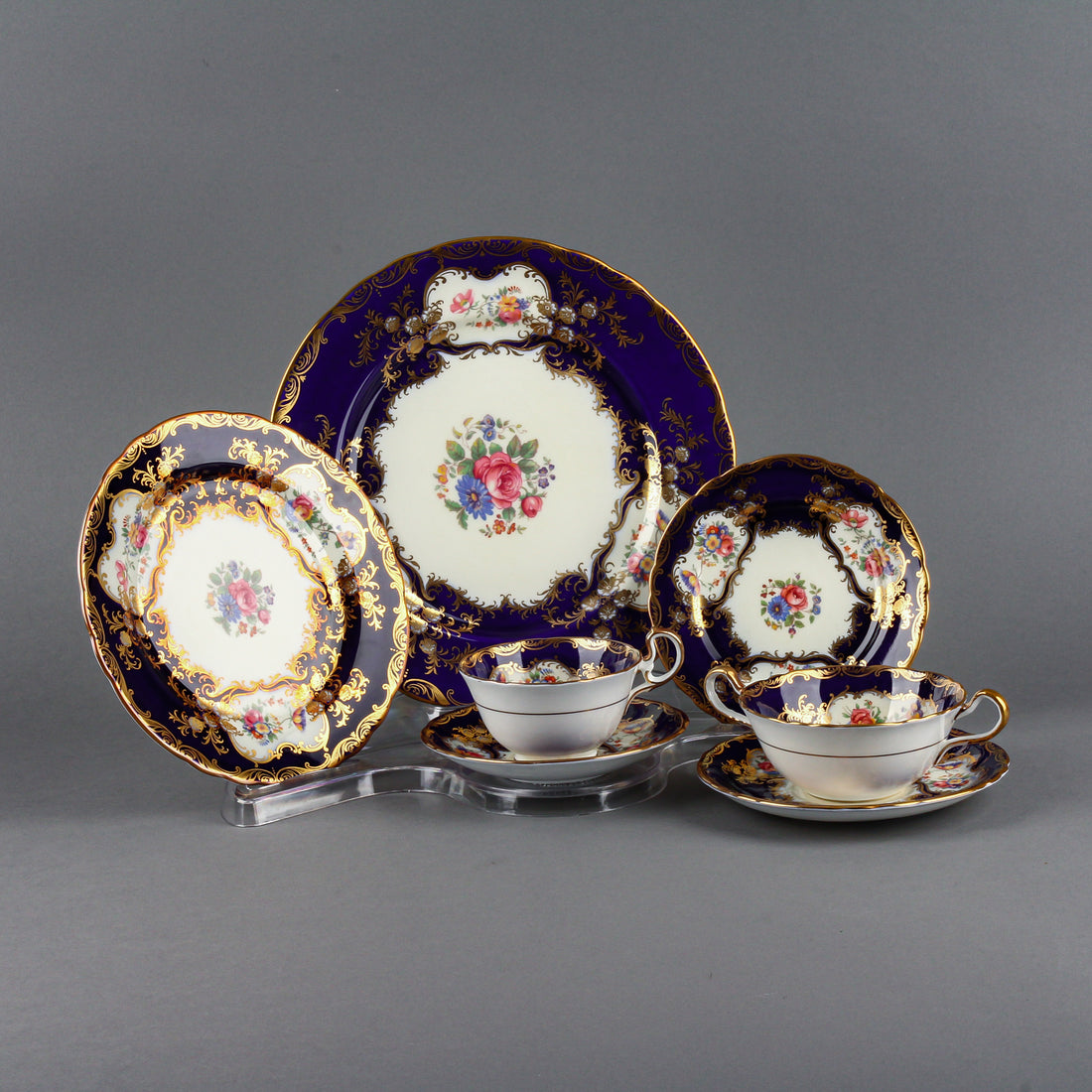AYNSLEY Aristocrat 7700 Cobalt Blue - 8 Place Settings +