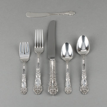 REED & BARTON French Renaissance Sterling Silver Flatware - 12 Place Settings +