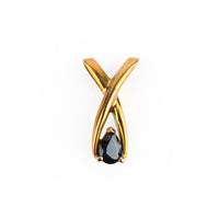 10K Yellow Gold Pear-Shaped Sapphire Pendant