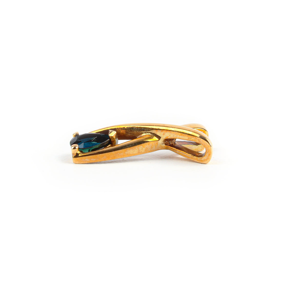 10K Yellow Gold Pear-Shaped Sapphire Pendant