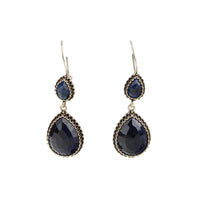 Sterling Silver Pear-Shaped Sodalite Drop Earrings