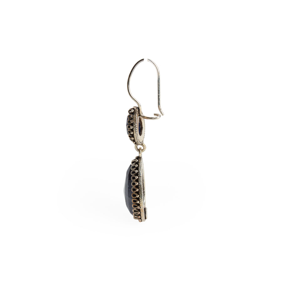 Sterling Silver Pear-Shaped Sodalite Drop Earrings