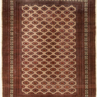 Hand-Knotted Wool Bokhara Rug 11'9" x 9'1"