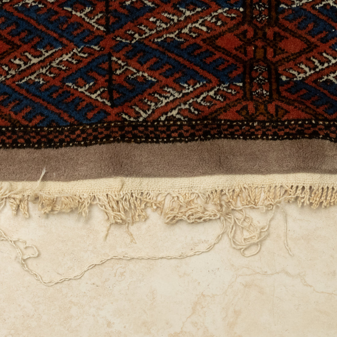 Hand-Knotted Wool Bokhara Rug 11'9" x 9'1"