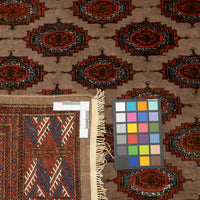 Hand-Knotted Wool Bokhara Rug 11'9" x 9'1"
