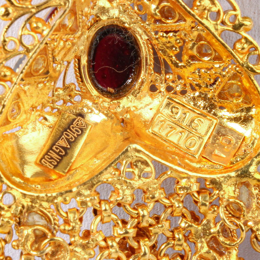 22K Gold Onyx & Multi-Gemstone Mangalsutra Necklace