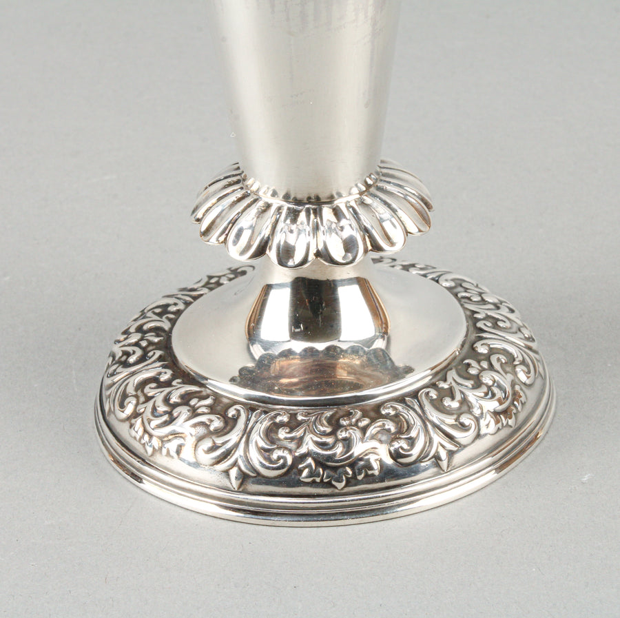 FENTON BROS. LTD. Sterling Silver Repousse Vases - Set of 2