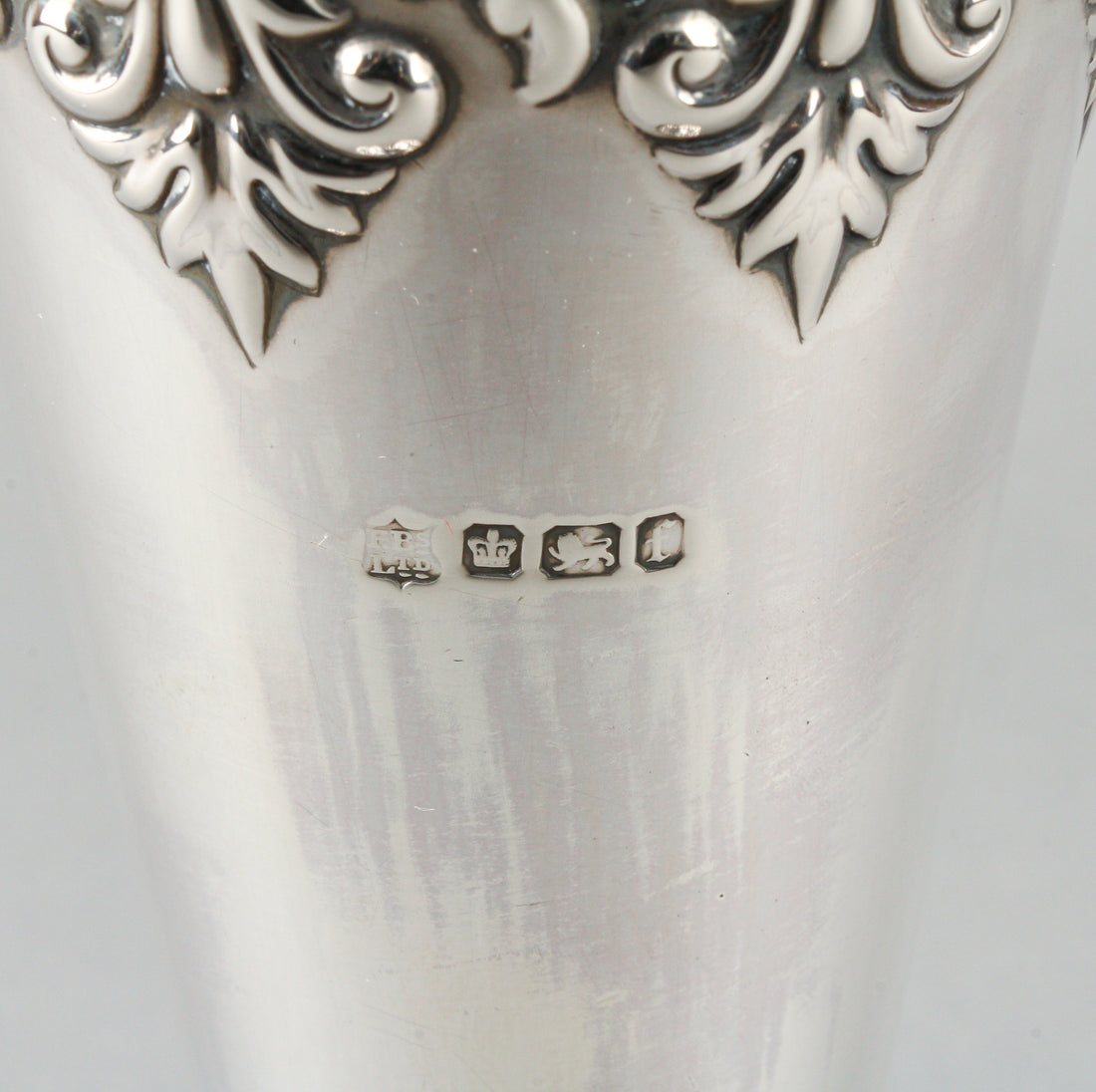 FENTON BROS. LTD. Sterling Silver Repousse Vases - Set of 2