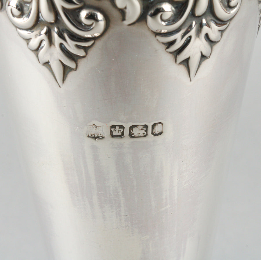 FENTON BROS. LTD. Sterling Silver Repousse Vases - Set of 2