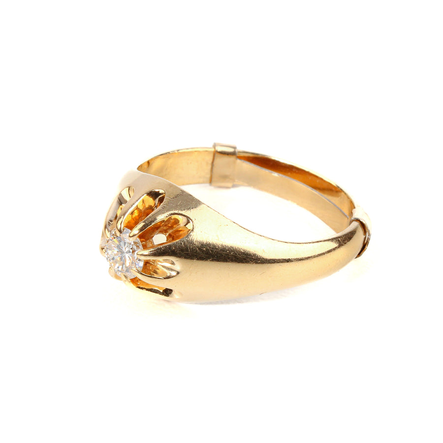 14K Yellow Gold Claw Set Diamond Ring