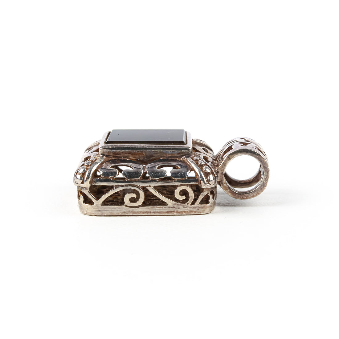 KORITE Sterling Silver Ammolite Square Pendant