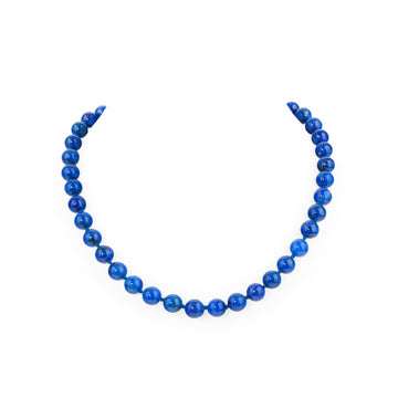 Gold-Plated Silver Lapis Lazuli Bead Necklace