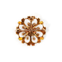 14K Yellow Gold Seed Pearl Pin Pendant