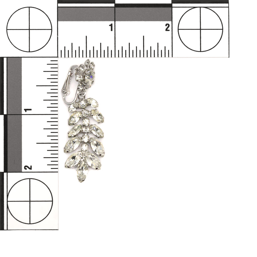 SHERMAN Clear Rhinestone 4-Row Necklace & Drop Earrings Set
