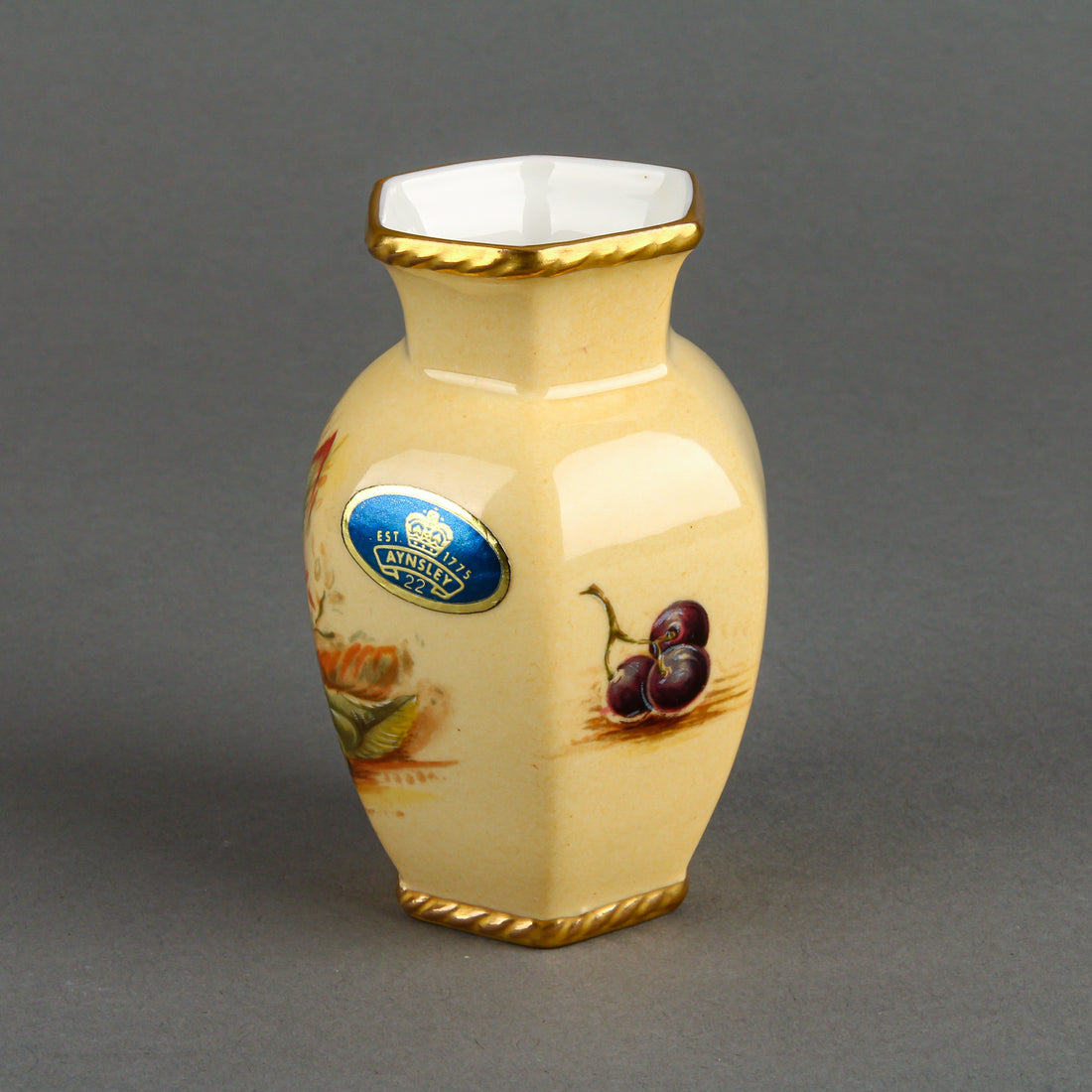AYNSLEY Orchard Gold Cabinet Baluster Spill Vase