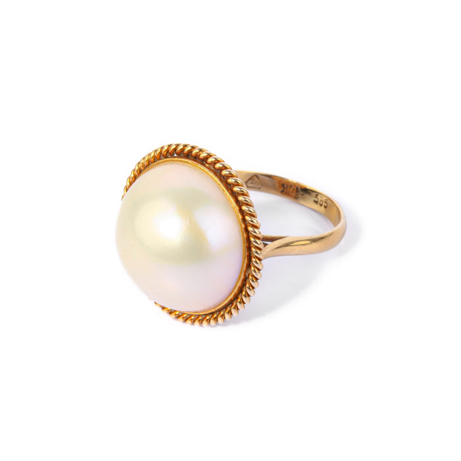 14K Yellow Gold Mabe Pearl Ring