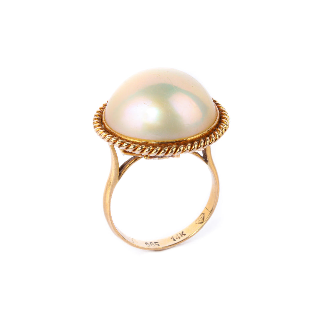14K Yellow Gold Mabe Pearl Ring