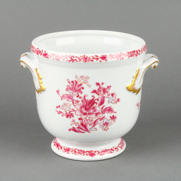 VISTA ALEGRE Hand-Painted Pink Floral Cache Pot