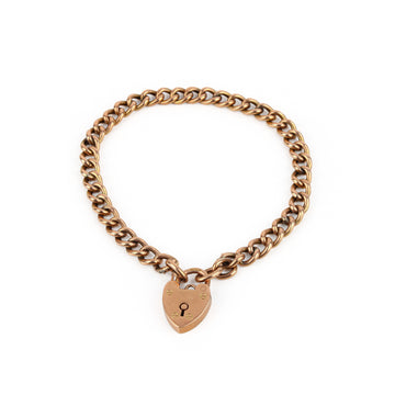 9K Vintage Heart Lock Bracelet