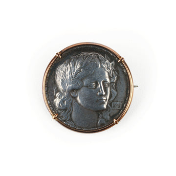 1911 Beider Basel Kantonal Schutzenfest Coin Brooch